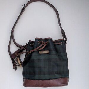 Vintage Polo Ralph Lauren Bucket Bag in Black Watch Plaid